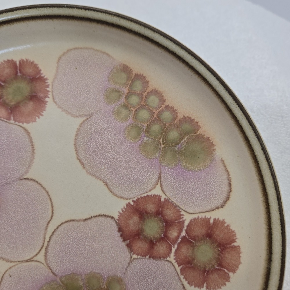 Denby-Langley Gypsy Pattern Lavender & Pink Flower Coupe Single 8.25" Plate - Picture 7 of 10